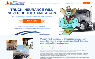 Truck Insurance Website Design - Western Truck Insurance